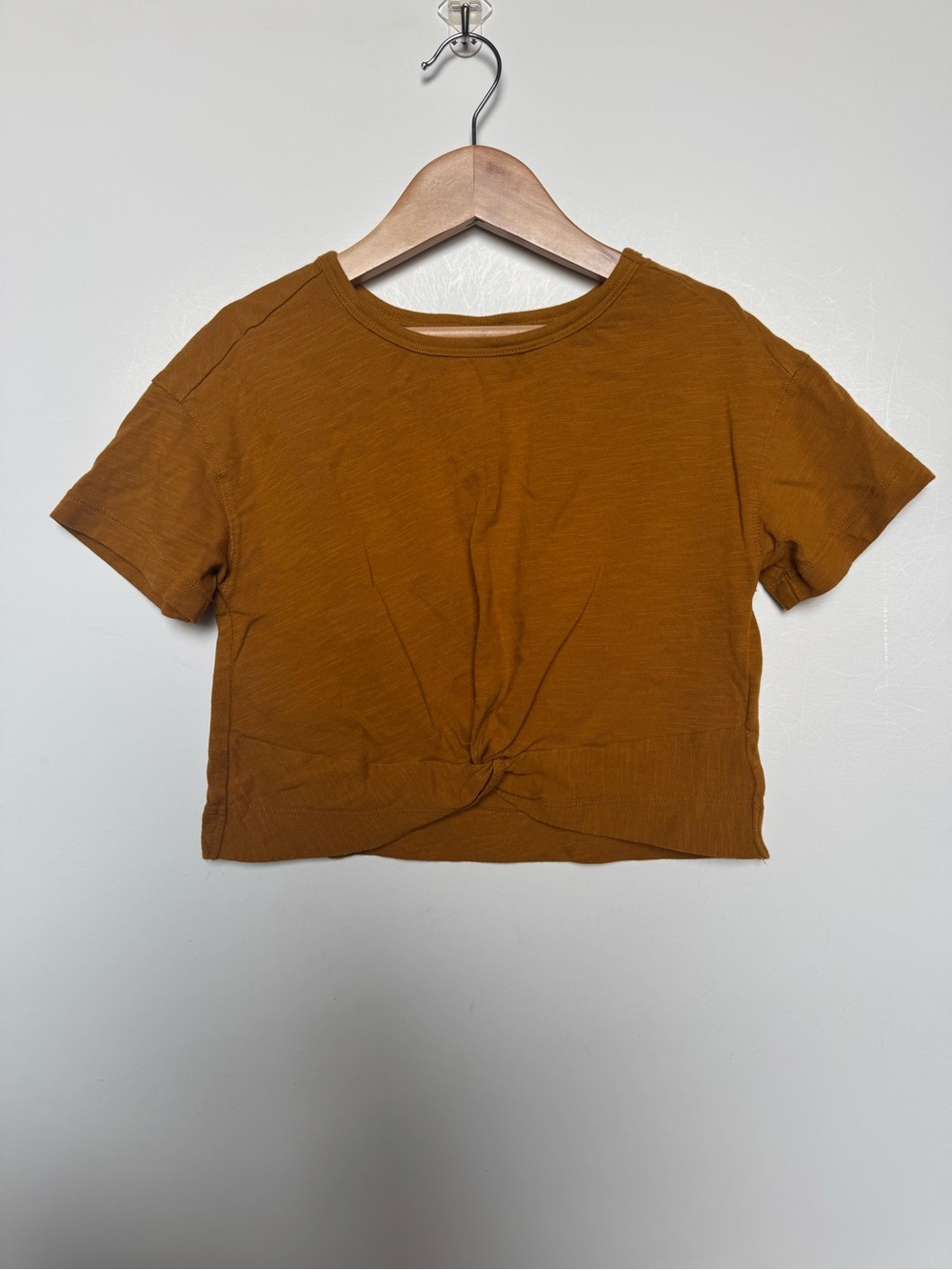 Old Navy Girls' Rust Twist-Front Cropped Tee
